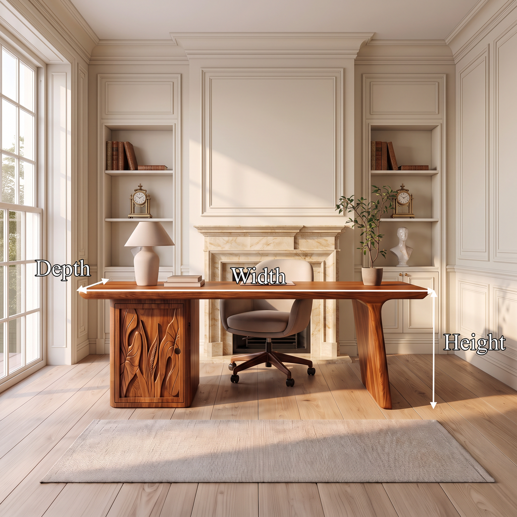 Contemporary Executive Desk With Side Storage Cabinet For Home Office - view 8