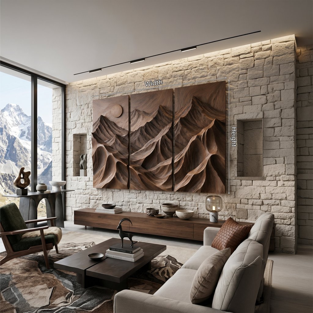 Contemporary Mountain Panel Wall Art For Modern Interior