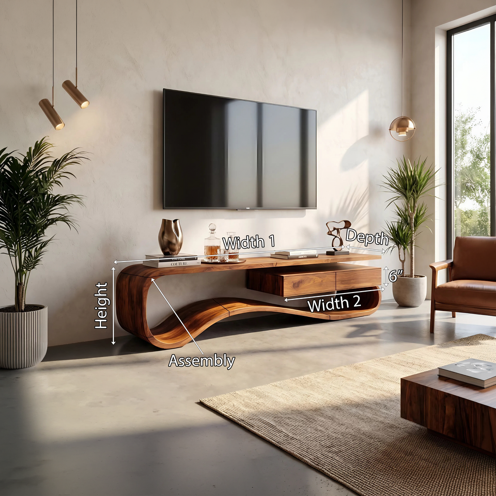 Contemporary Organic TV Stand For Lounge Area