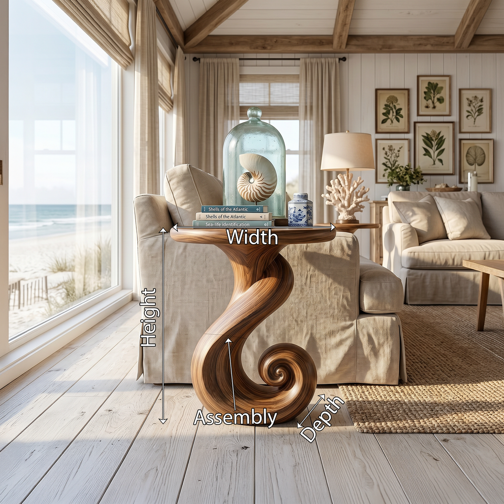 Coastal Spiral Accent Table Beachfront Cottage