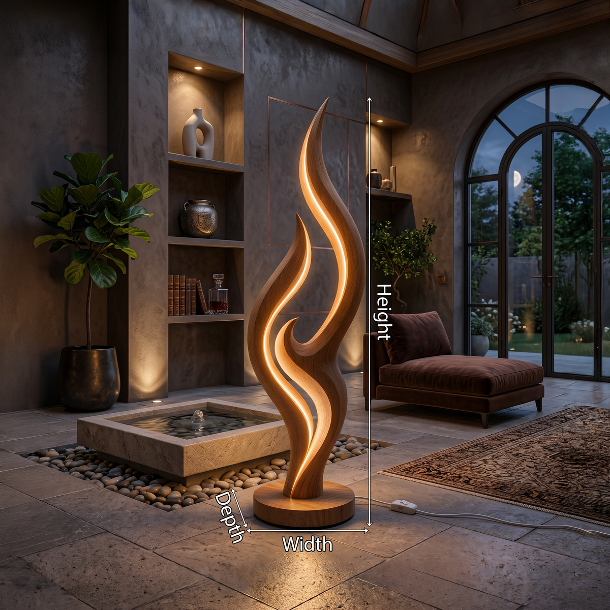 Contemporary Double Wave Lamp For Lounge Area