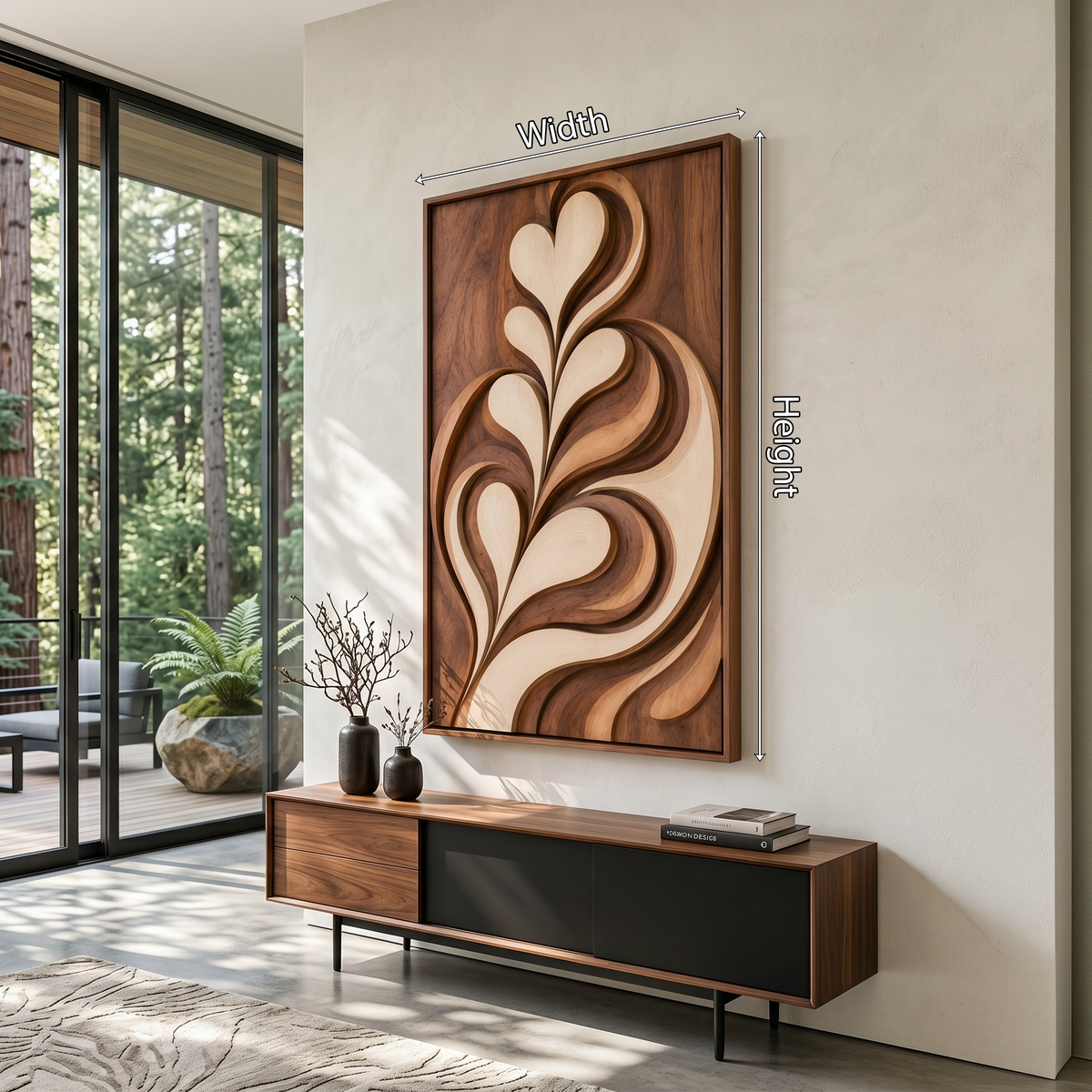 Contemporary Latte Leaf Wall Art For Living Room