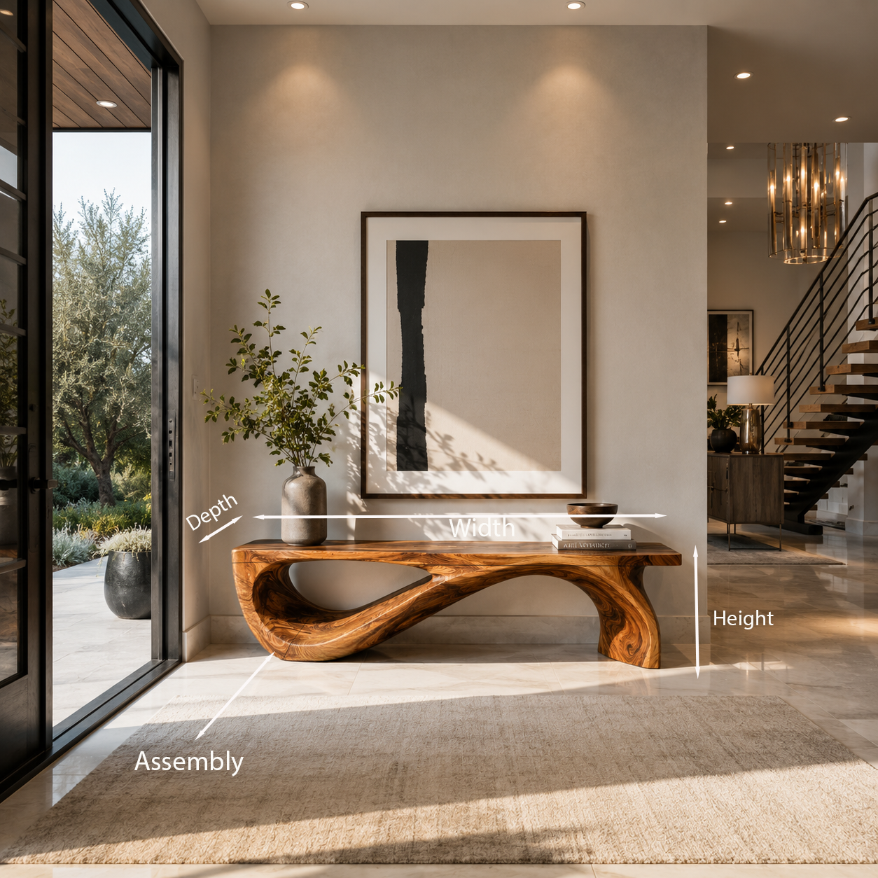 Architectural Bench Sculpted For Modern Hallway Decor