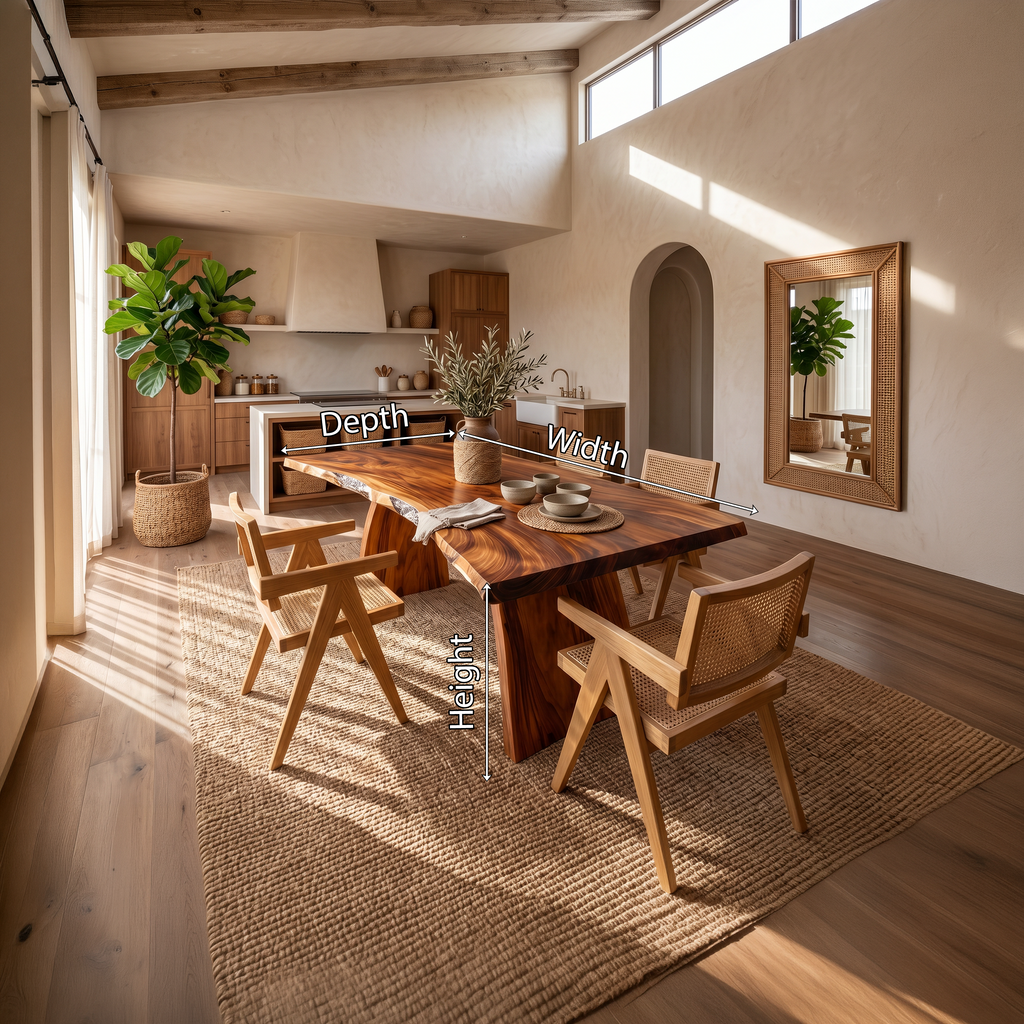 Contemporary Live Edge Dining Table For Entertaining Space