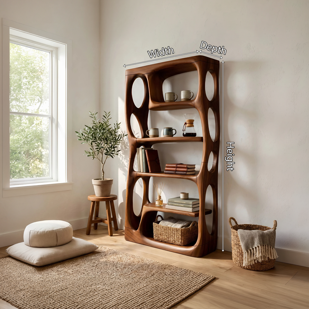 Contemporary Artistic Bookshelf Storage Organizer For Living Room