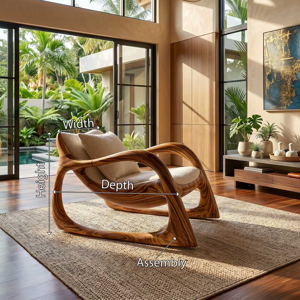 Biophilic Organic Accent Chair Tropical Sunroom