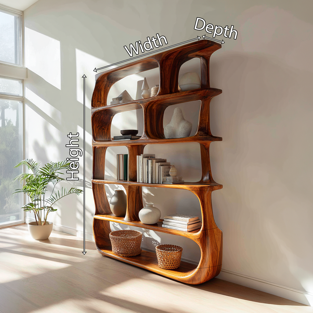 Contemporary Organic Bookshelf Living Room Display