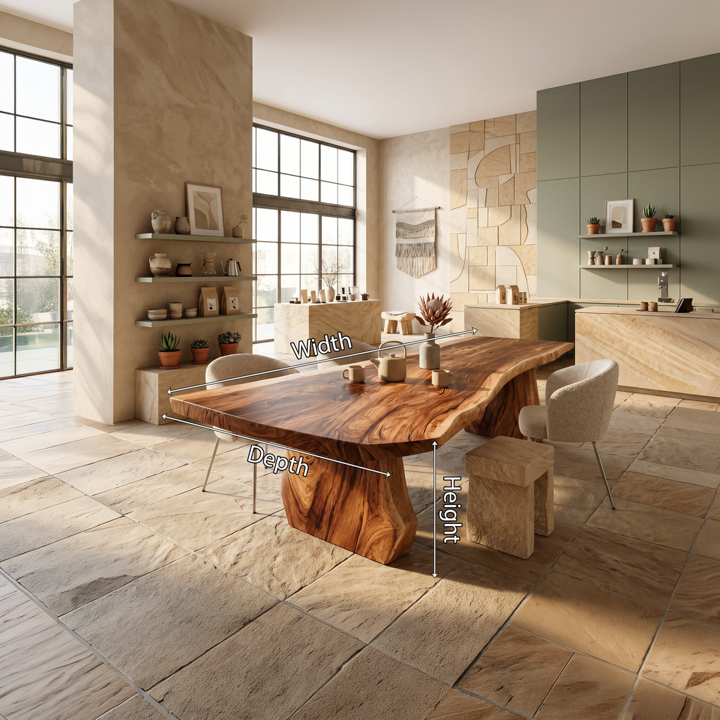 Contemporary Sculpted Base Dining Table For Modern Dining Interior