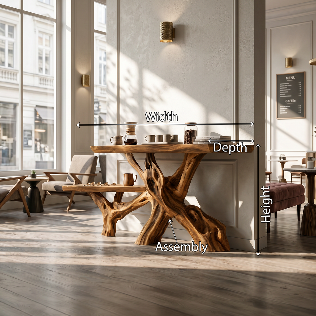 Classic Organic Wood Sofa Table For Living Room Styling