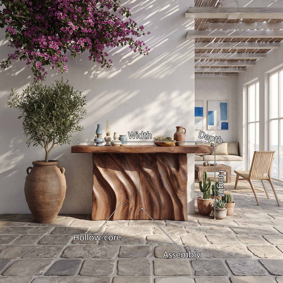 Contemporary Live Form Hall Table For Loft Interior Space