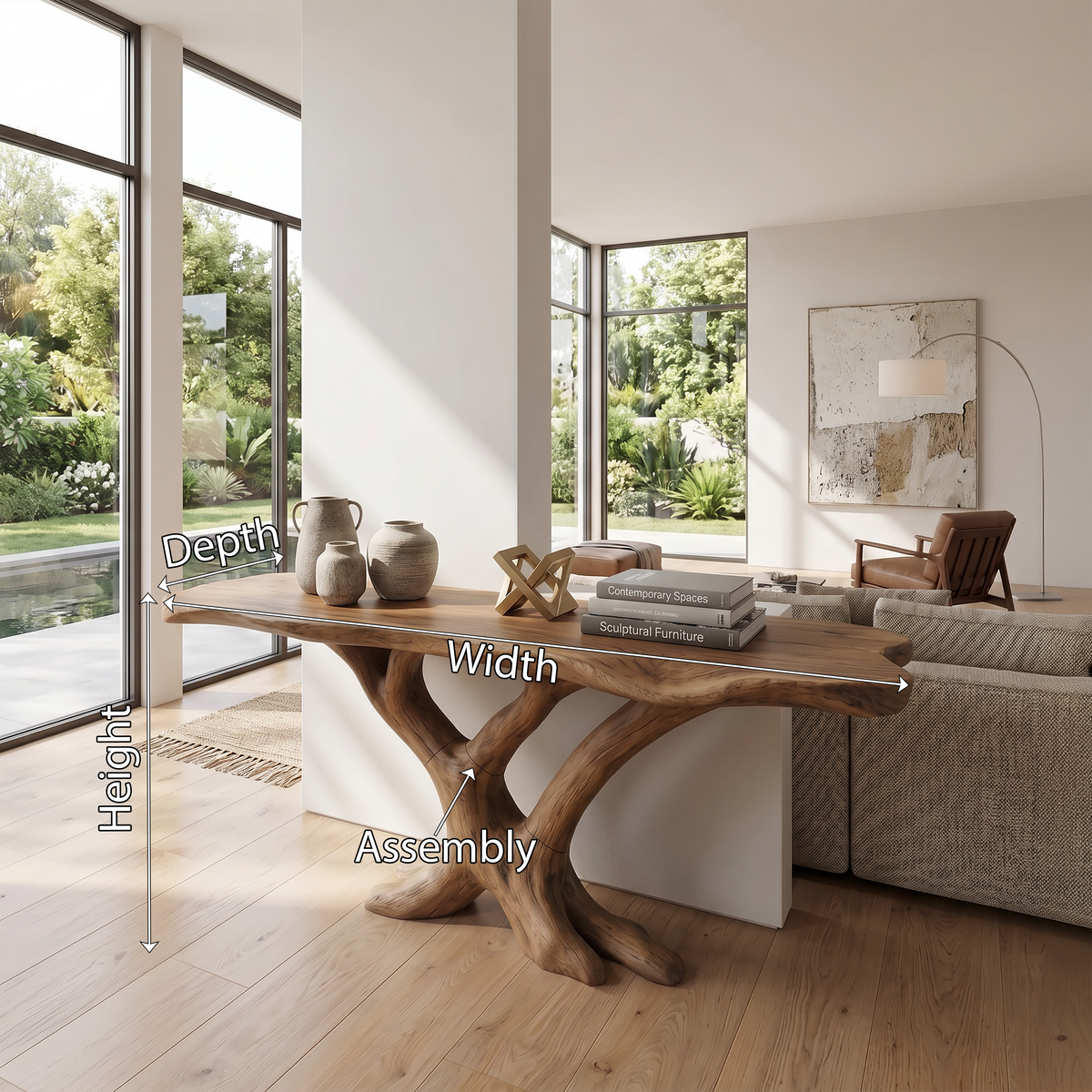 Contemporary Loop Console Table Modern Hallway