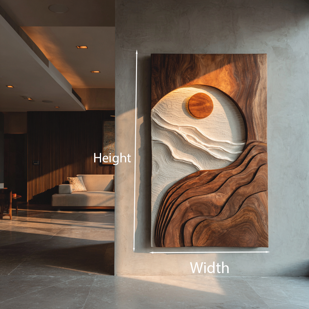 Contemporary Natural Wood Wave Wall Art For Interior Decor
