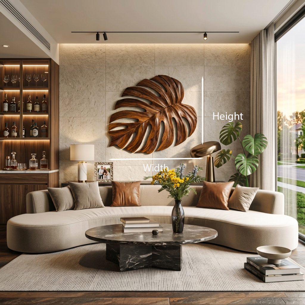 Artistic Wooden Leaf Wall Art For Living Room