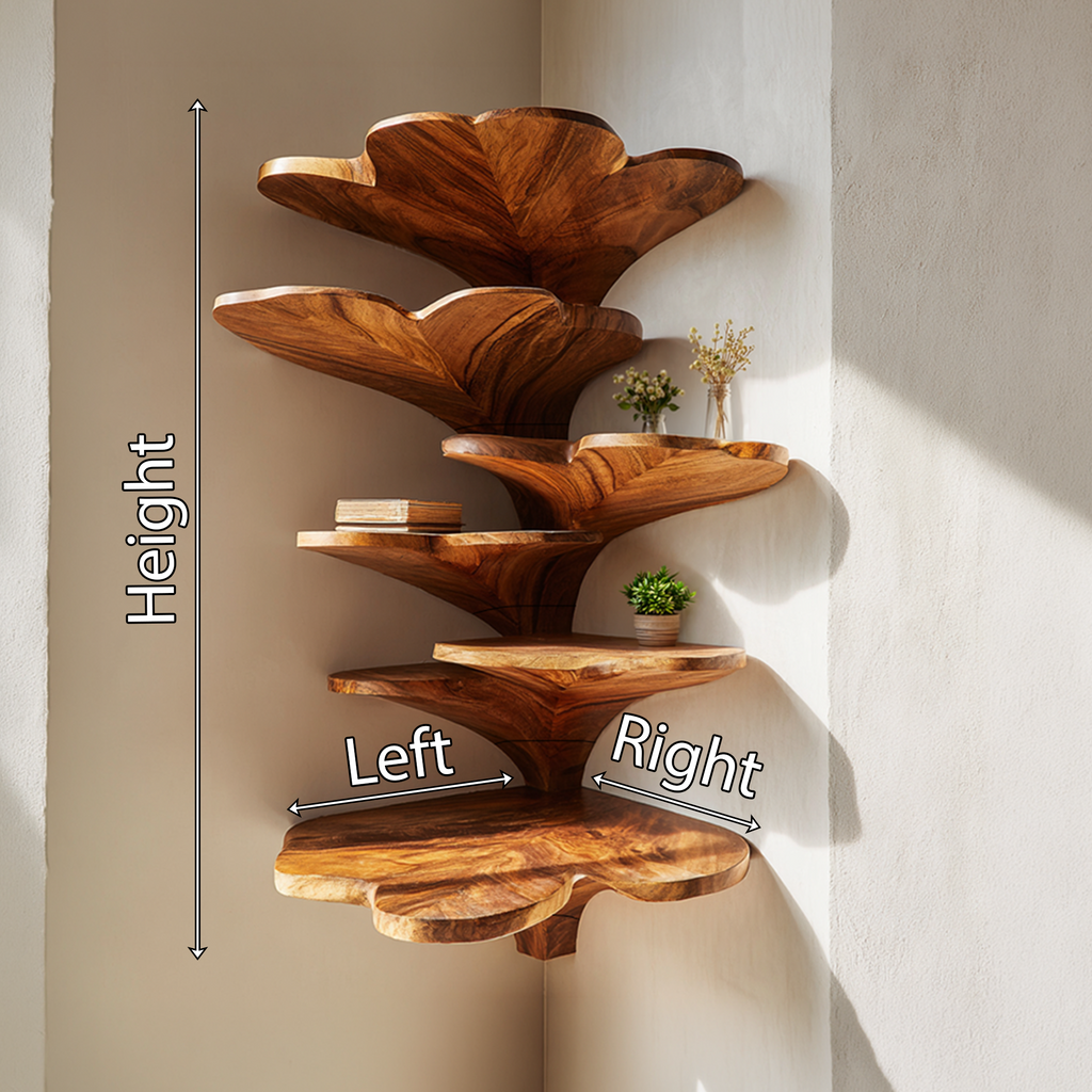 Boho Leaf Shape Corner Shelf Nursery Wall Decor Display