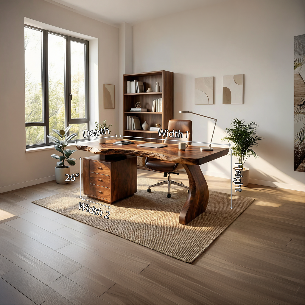 Contemporary Desk With Storage For Curated Home Office