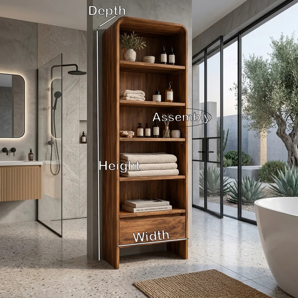 Contemporary Bathroom Cabinet With Rounded Edges For Bathroom
