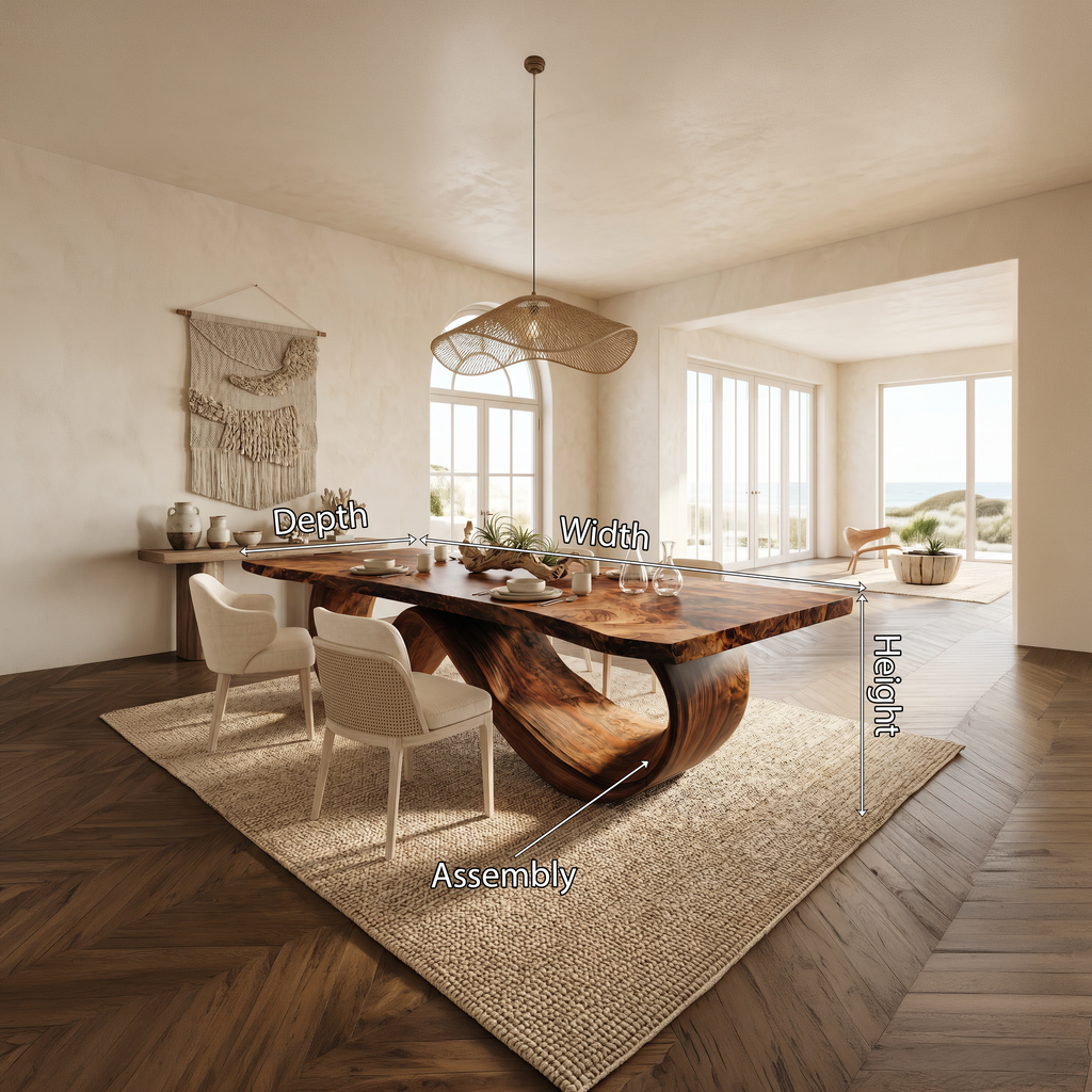 Contemporary Natural Edge Dining Table For Home Gathering