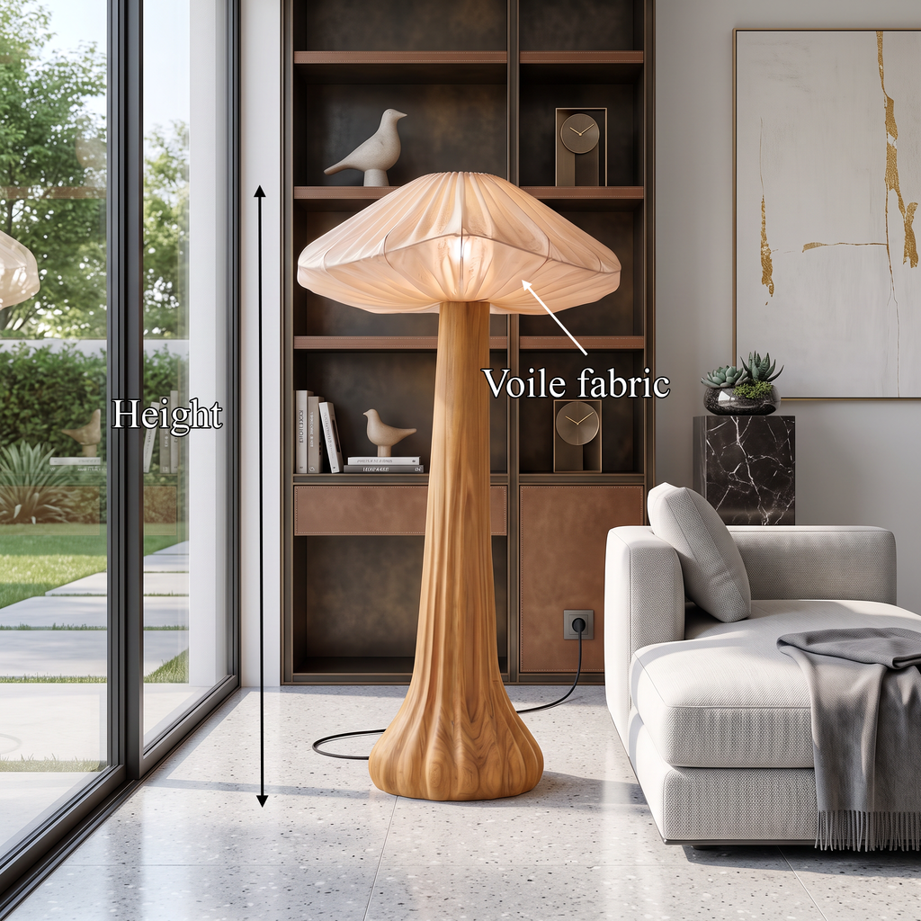 Contemporary Floor Lamp Organic Mushroom Design Reading Corner - view 8