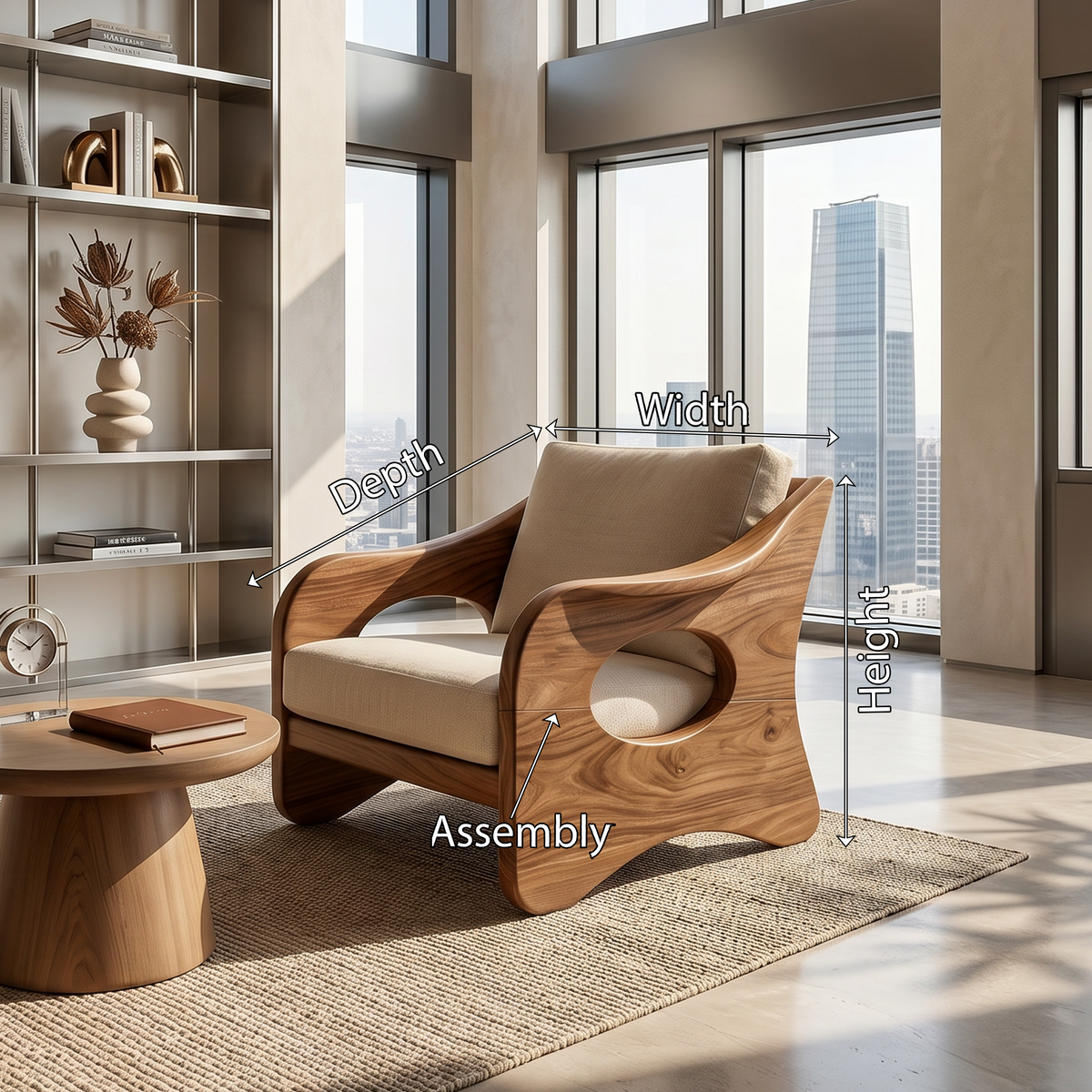 Contemporary Curved Armchair Executive Office Lounge