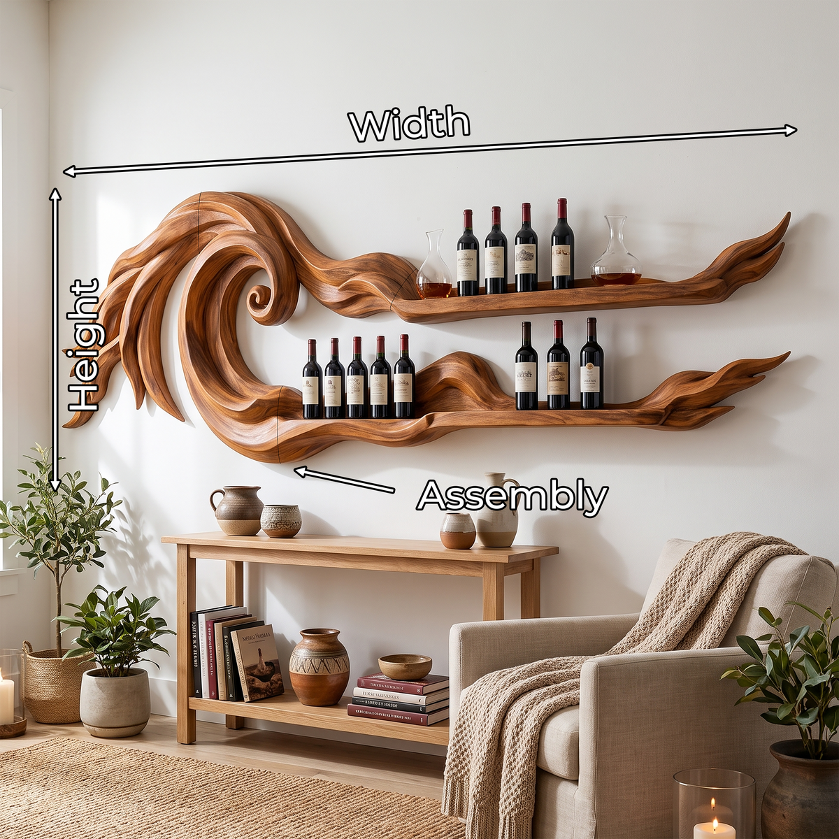 Coastal Wall Wine Rack For Beach House