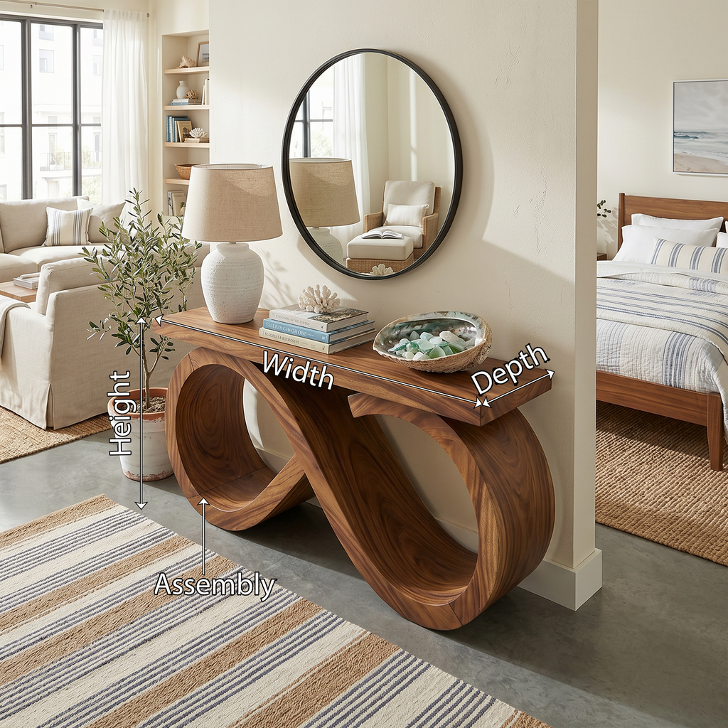 Contemporary Infinity Loop Console Table Modern Hallway