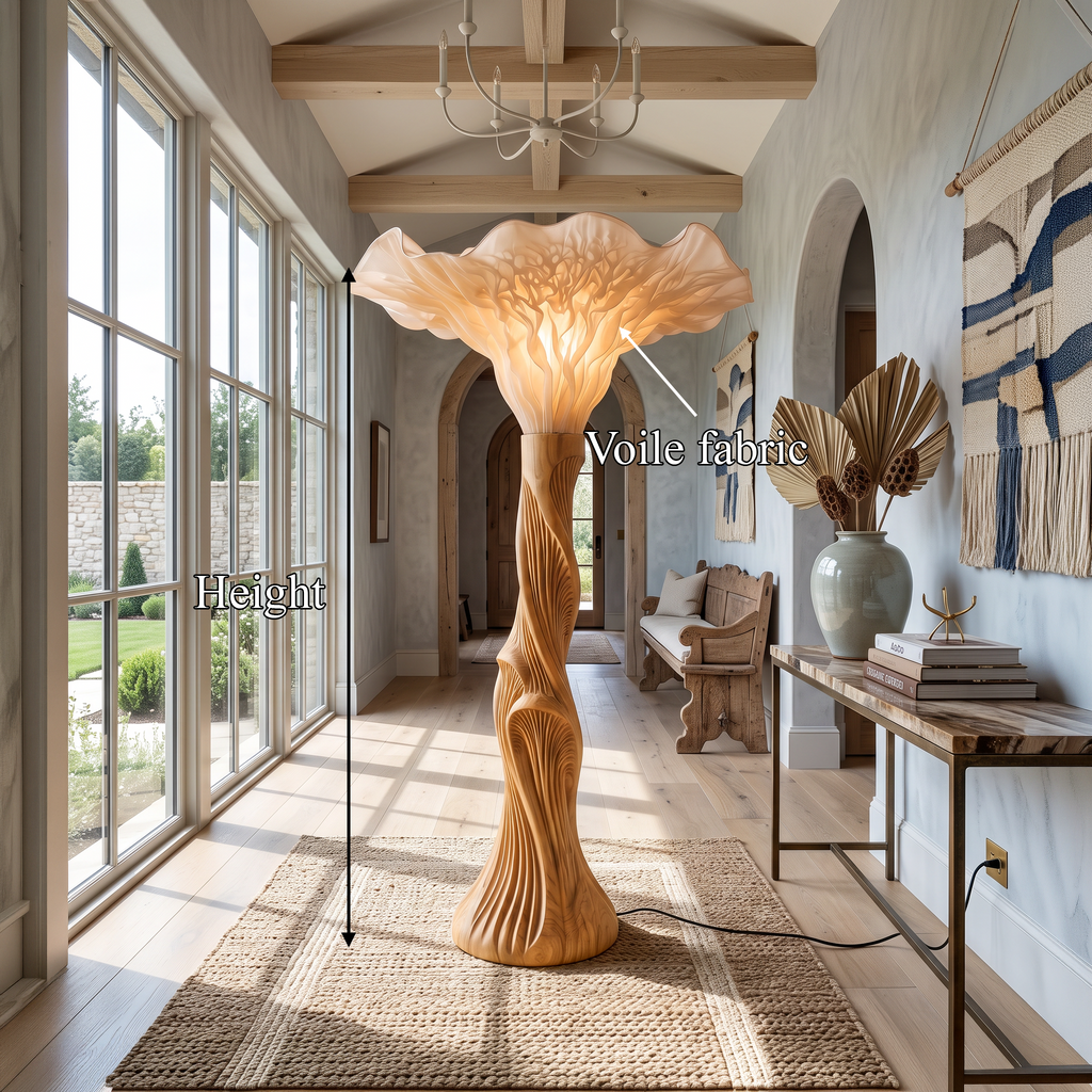Boho Floor Lamp Blooming Mushroom Shade Reading Nook - view 8