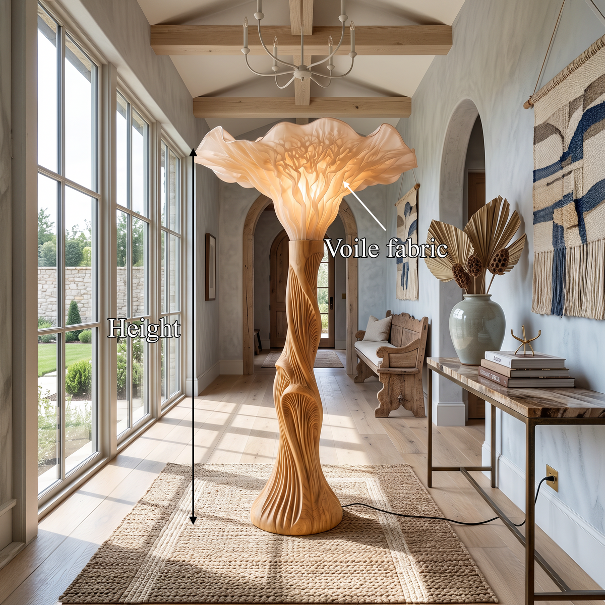 Boho Floor Lamp Blooming Mushroom Shade Reading Nook - view 8