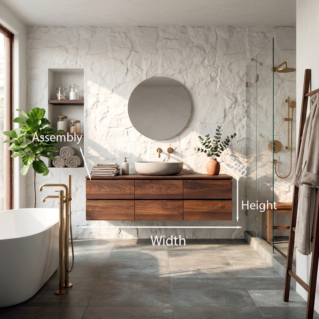 Contemporary Floating Bathroom Vanity With 2 Tiers Drawer For Bathroom