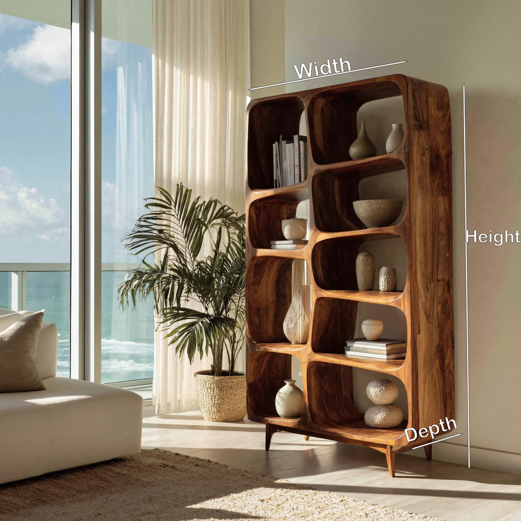 Contemporary Solid Wood Bookshelf For Coastal Interior - view 7