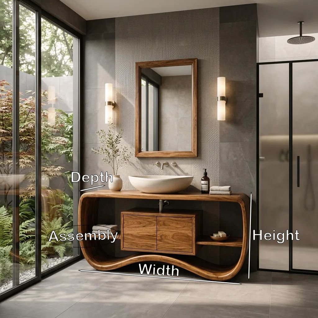 Contemporary Sculptural Open Frame Bathroom Vanity For Master Bathroom