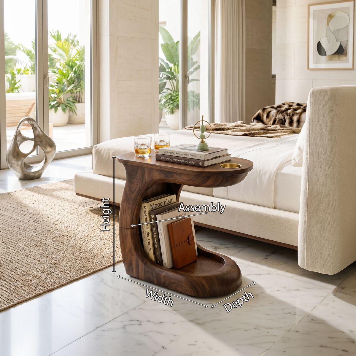 Contemporary Sculptural Side Table For Loft Interior Space