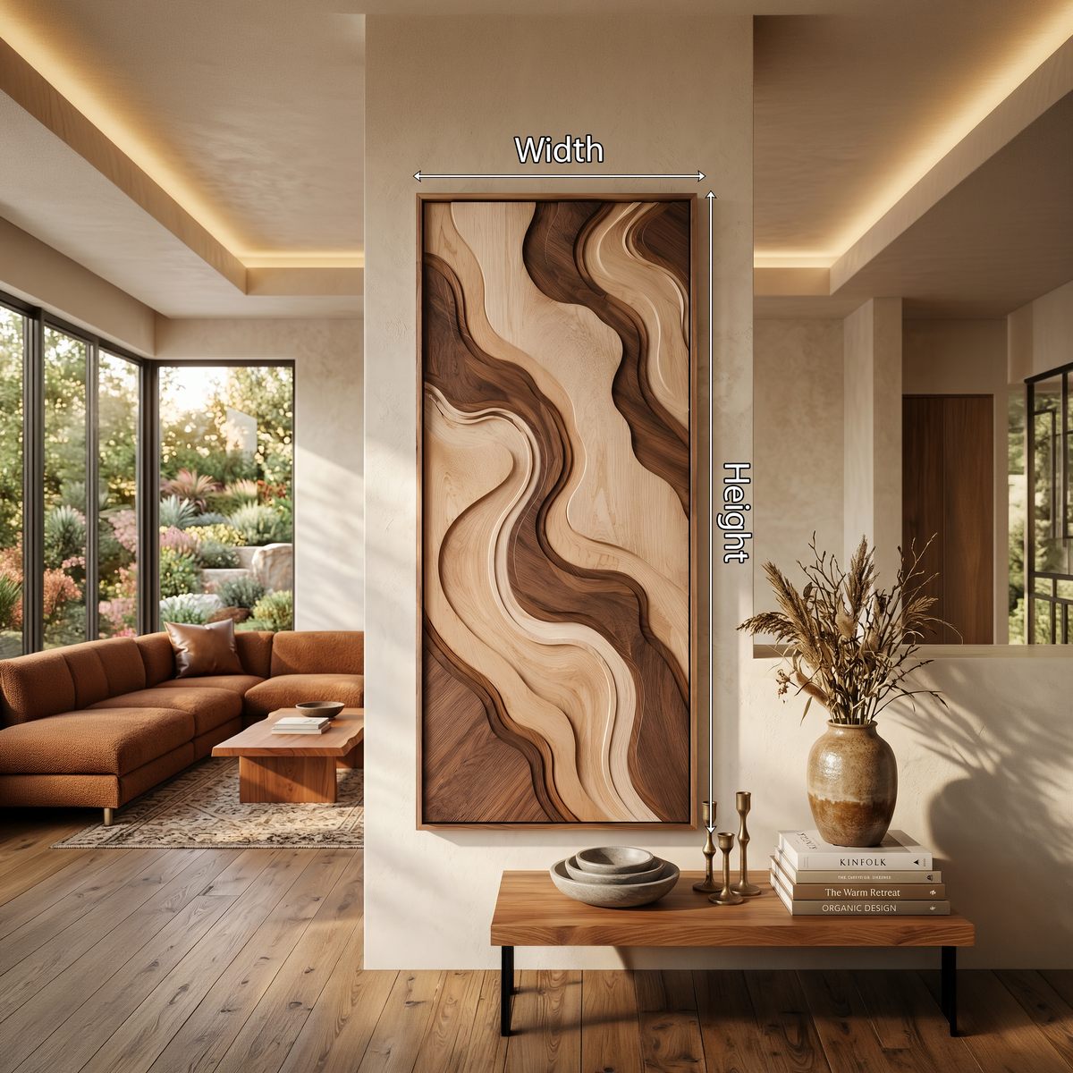 Contemporary Curved Line Wall Art For Lounge Area