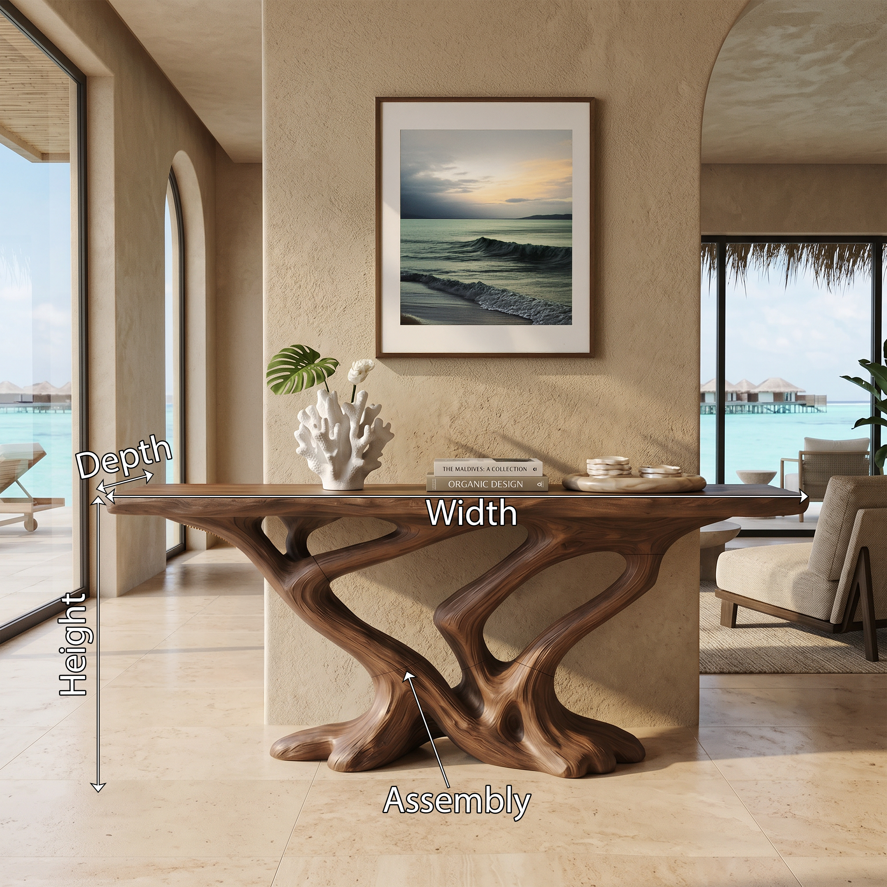 Contemporary Infinity Console Table Modern Entryway