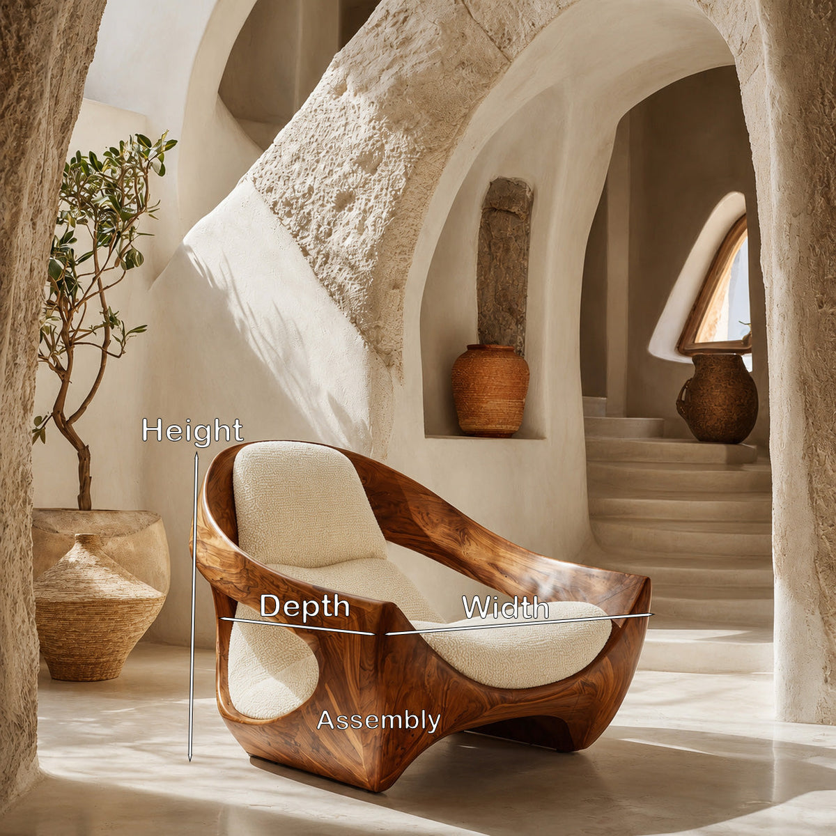 Artistic Natural Wood Chair For Contemporary Living Room