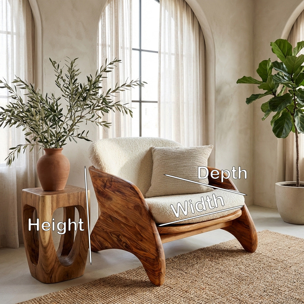 Contemporary Natural Wood Chair For Living Room Decor
