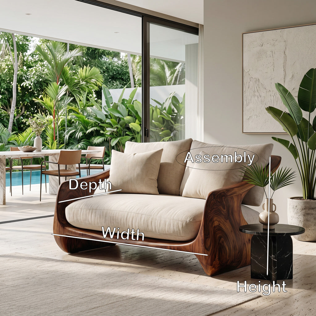 Contemporary Natural Wood Sofa For Modern Minimalist Home
