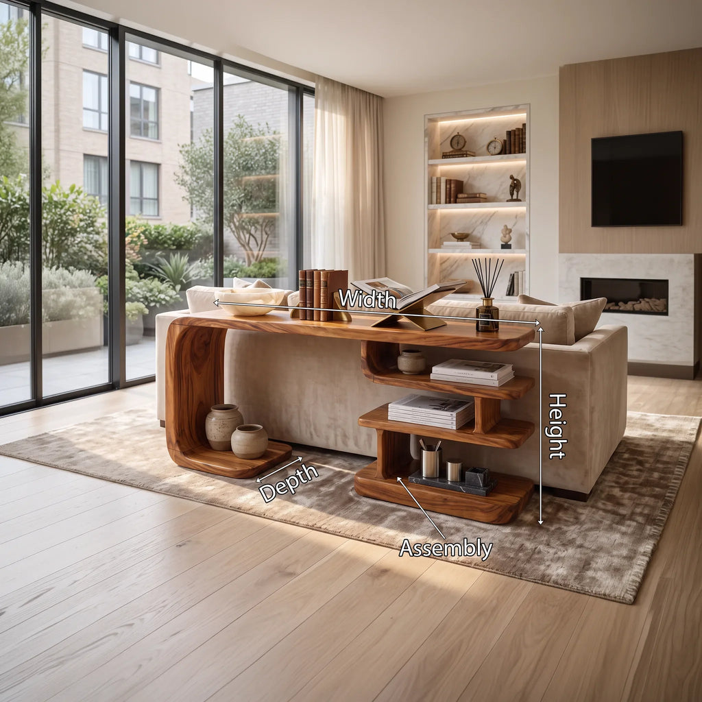 Contemporary Layered Shelf Console For Living Room