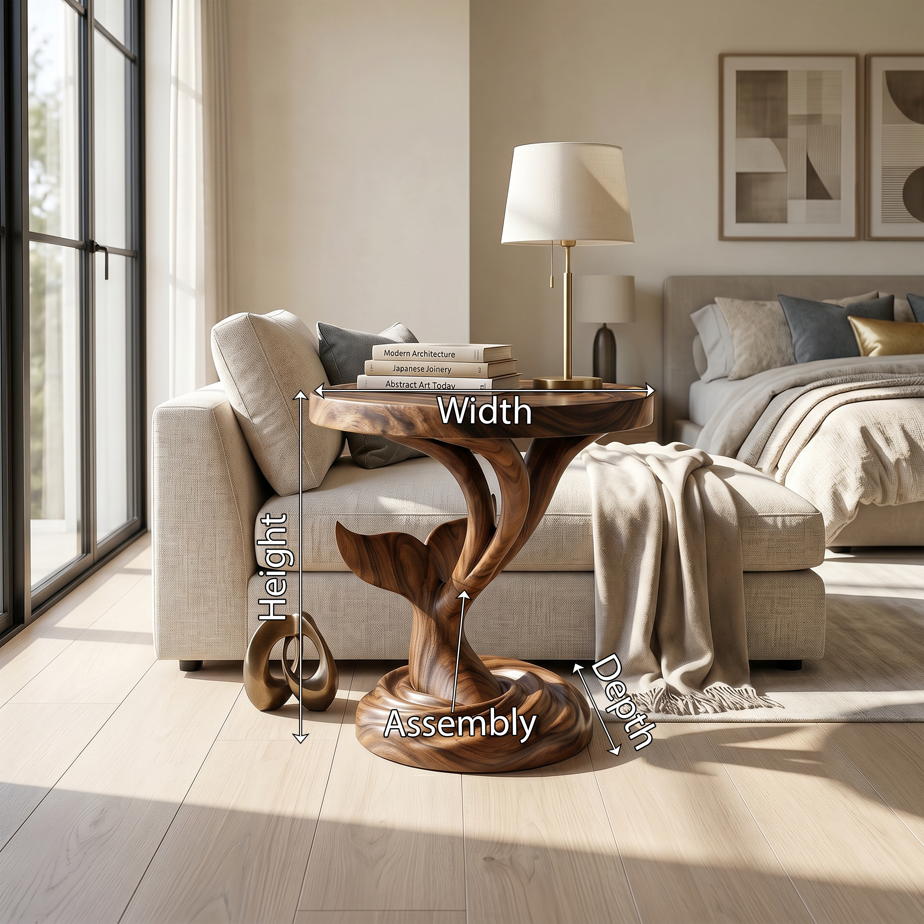Architectural Sculptural Side Table Media Lounge