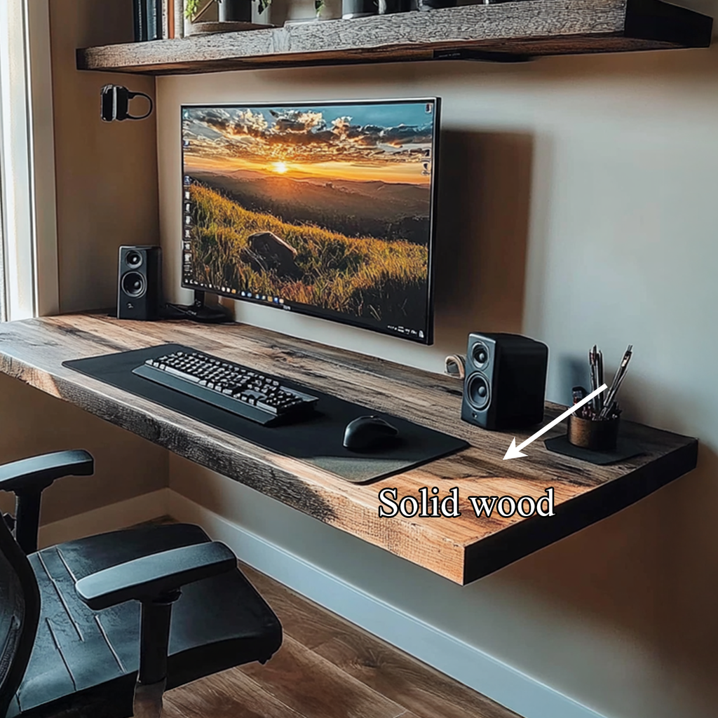 Custom Desk Shelf Solid Wood Minimalist Home Gift - view 4
