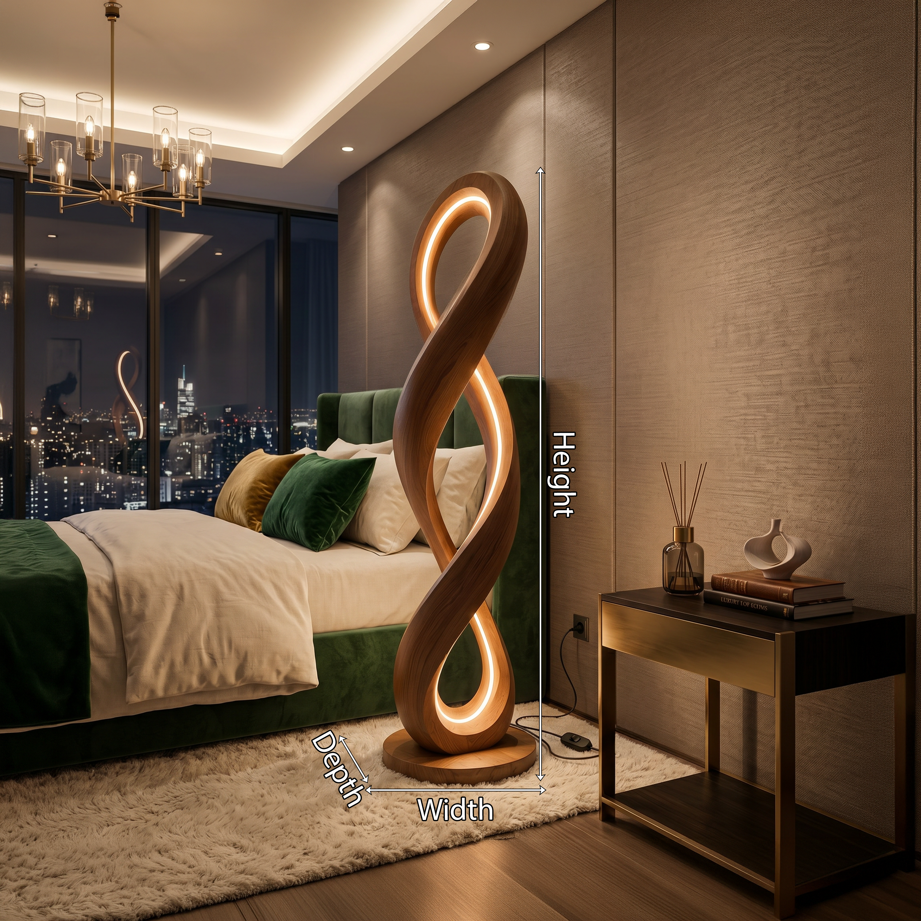 Contemporary Infinity Lamp With Table For Lounge