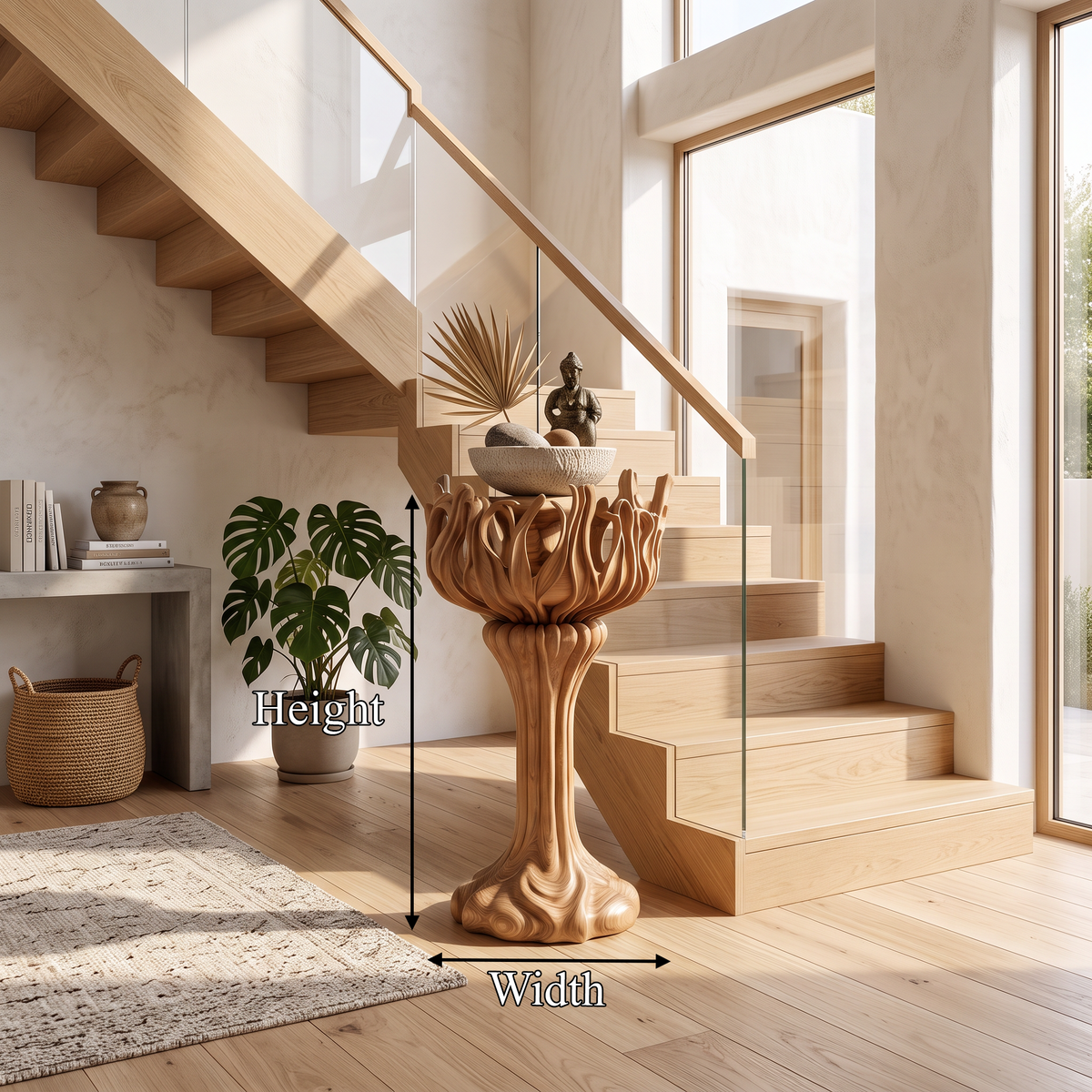 Contemporary Tree Shaped Plant Stand With Sculptural Form For Entryway And Sunroom - view 8