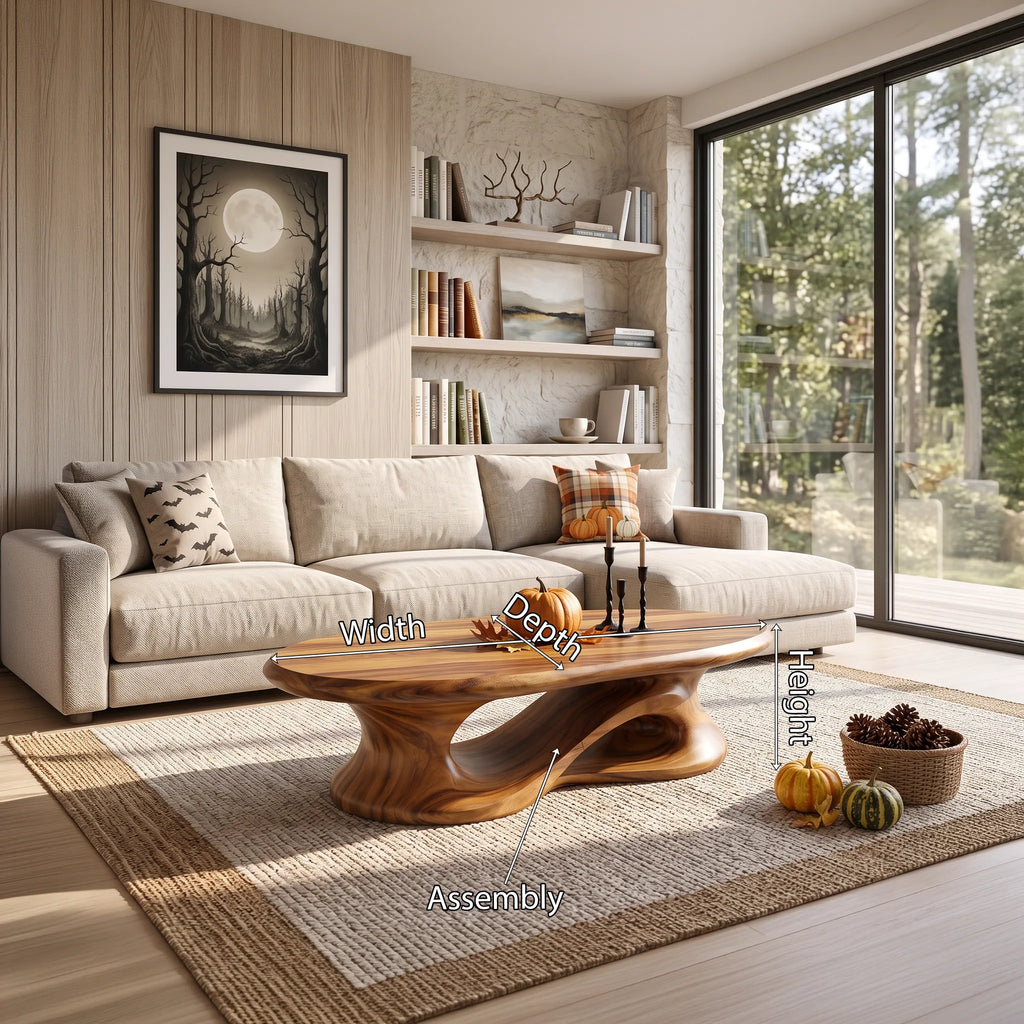 Contemporary Halloween Curved Coffee Table For Home Interior