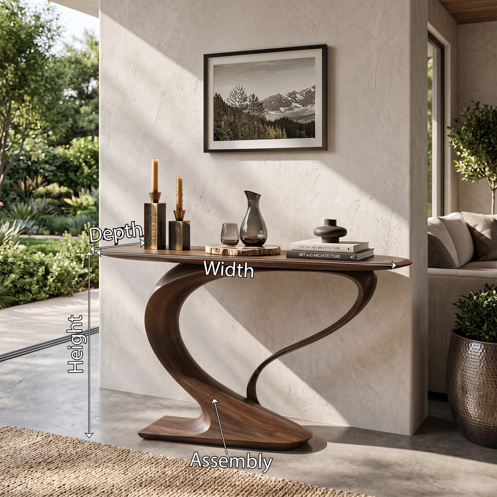 Contemporary Curved Console Table Modern Residence