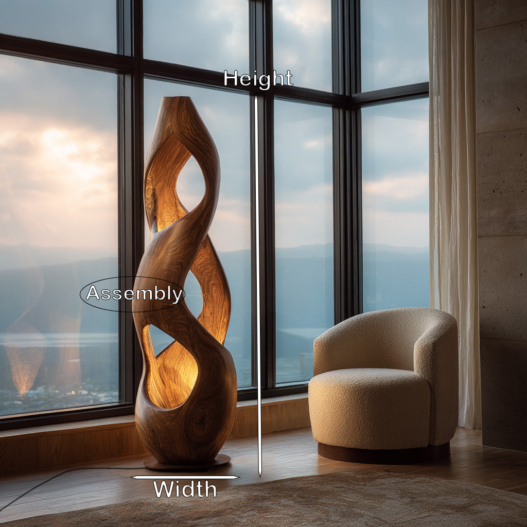 Contemporary Twisted Floor Lamp With Sculptural Hollow For Living Room - view 8
