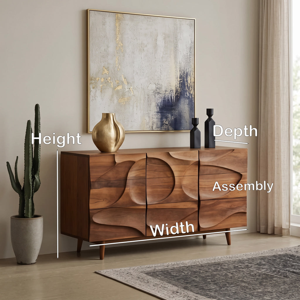 Contemporary Carved Sideboard For Living Room Or Dining Room
