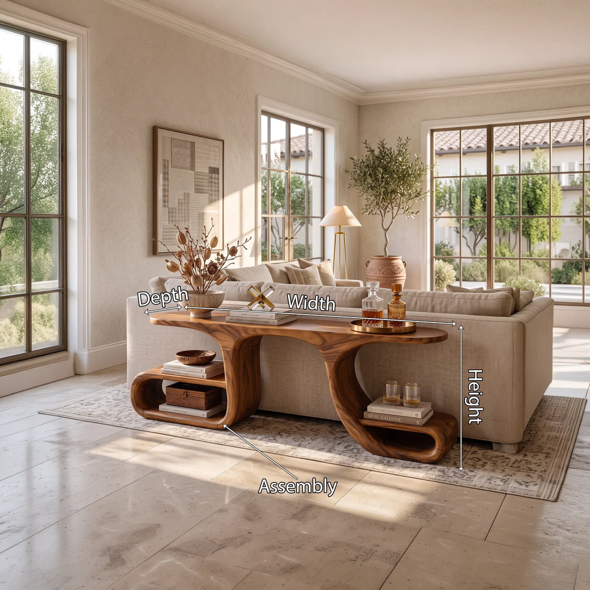 Contemporary Flowing Console Table For Modern Living Space