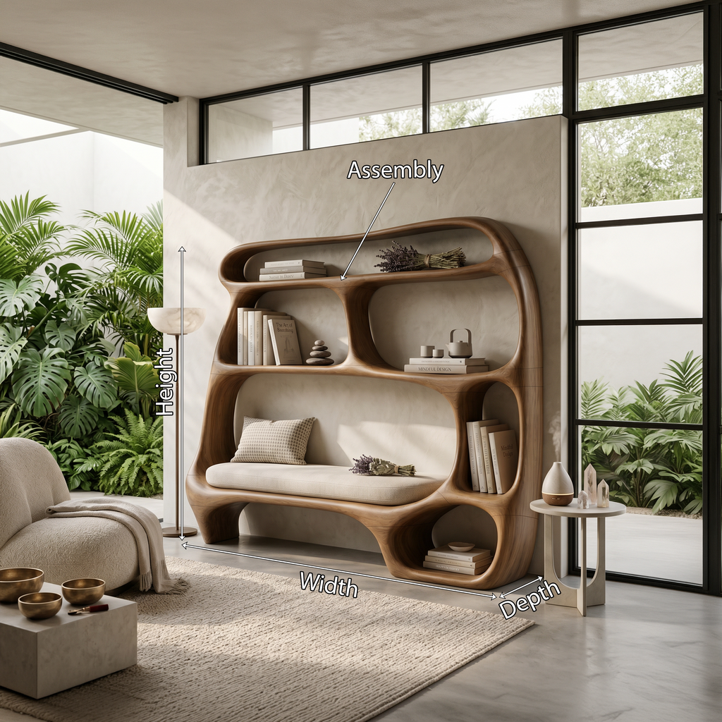 Contemporary Organic Bookshelf For Modern Living Room