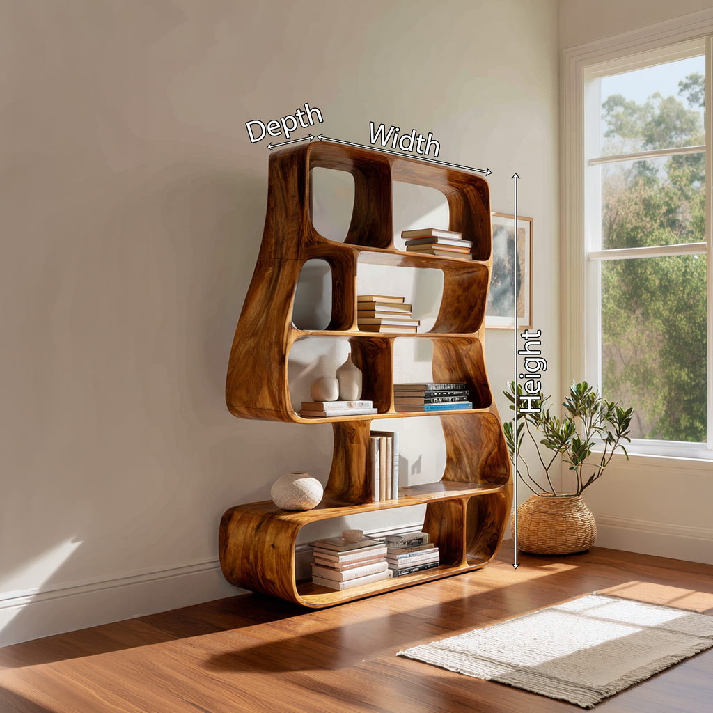 Contemporary Artistic Bookshelf Bedroom Corner Display
