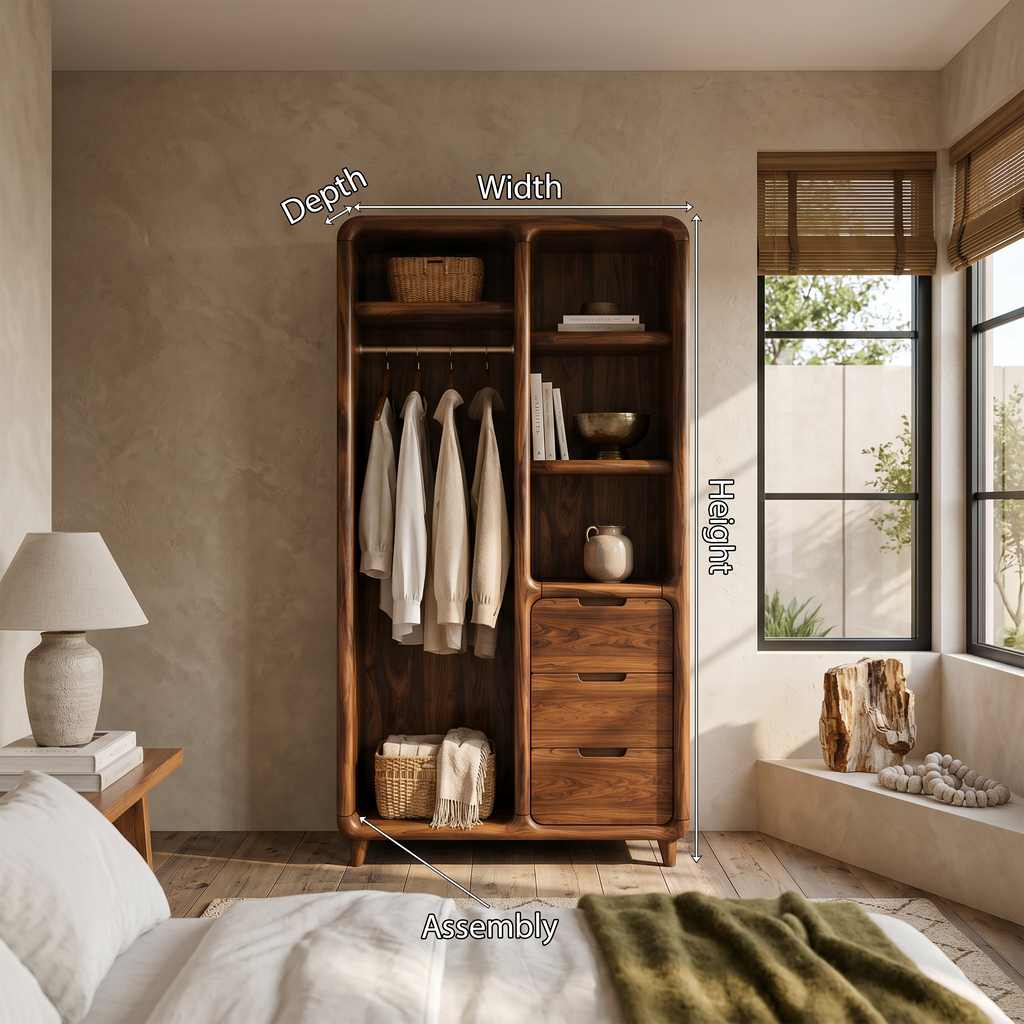 Contemporary Sculptural Edge Wardrobe For Studio Apartment Space