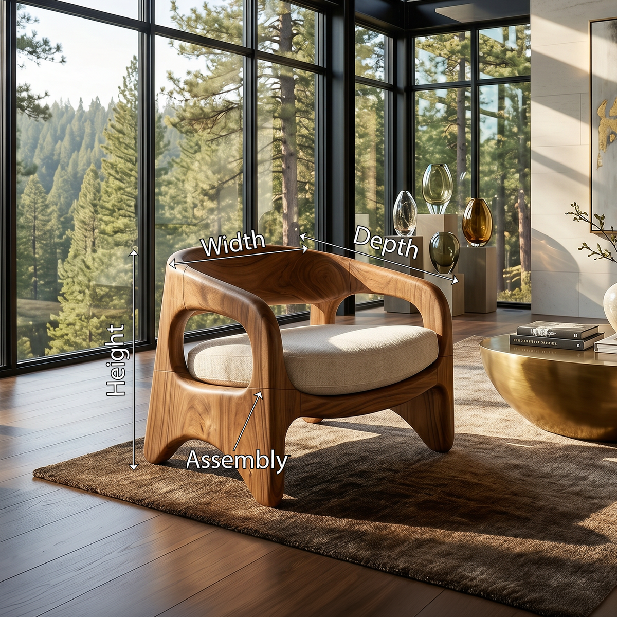 Coastal Contemporary Accent Chair Ocean View Living Room